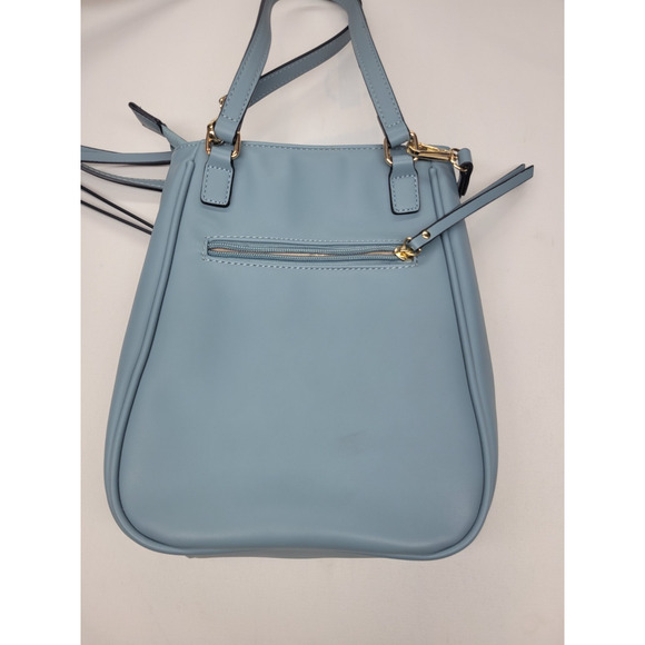 Simply Noelle Purse Handbag Crossbody Blue Woven Vegan Leather Zipper Adjustable - Picture 2 of 14